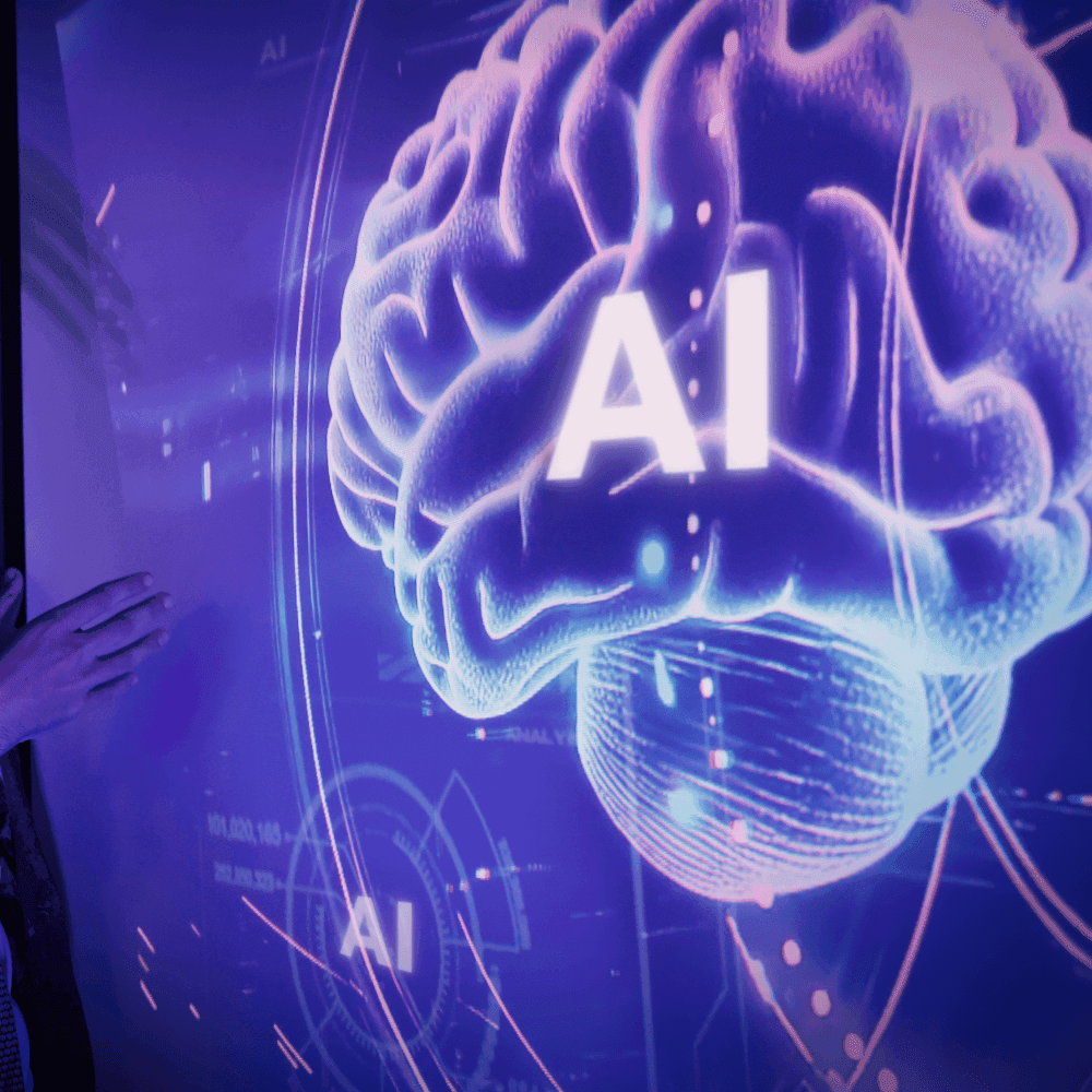 AI technology enhancing business productivity and efficiency through automation and data analysis
