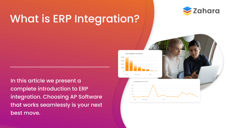 What is ERP Integration featured image showing business owners discussing business data (1)